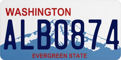 WA license plate ALB0874