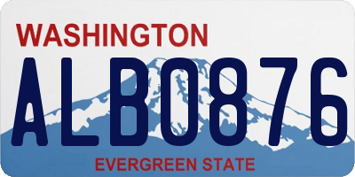 WA license plate ALB0876