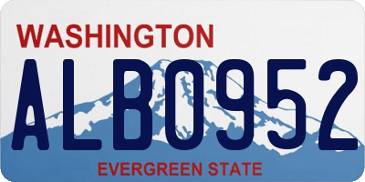 WA license plate ALB0952