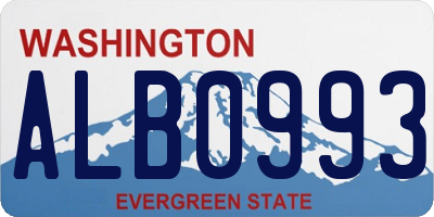 WA license plate ALB0993