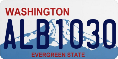 WA license plate ALB1030