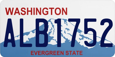 WA license plate ALB1752