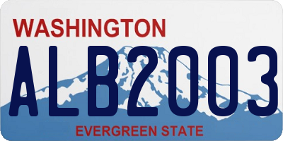 WA license plate ALB2003