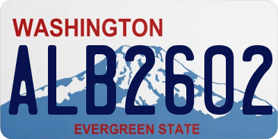 WA license plate ALB2602