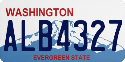 WA license plate ALB4327
