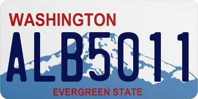 WA license plate ALB5011