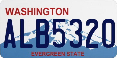 WA license plate ALB5320