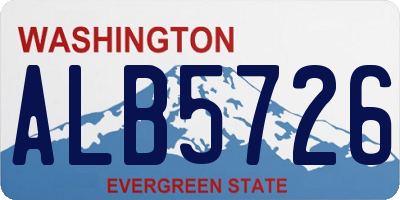 WA license plate ALB5726