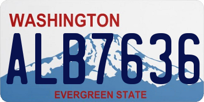 WA license plate ALB7636