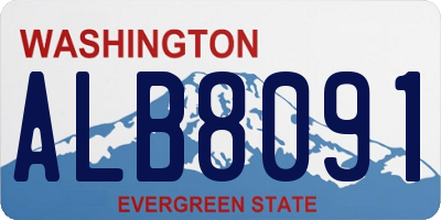 WA license plate ALB8091