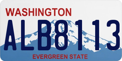 WA license plate ALB8113