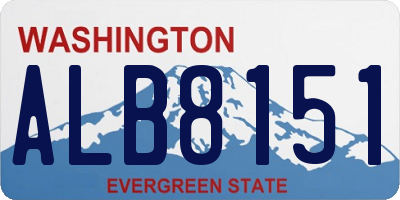 WA license plate ALB8151
