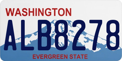 WA license plate ALB8278