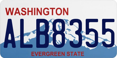 WA license plate ALB8355