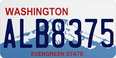 WA license plate ALB8375