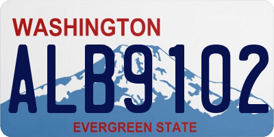WA license plate ALB9102