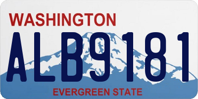 WA license plate ALB9181