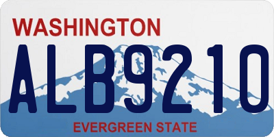 WA license plate ALB9210