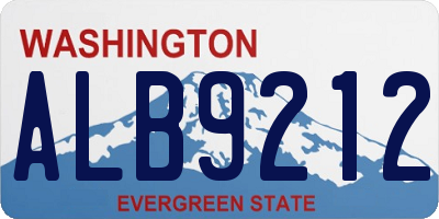 WA license plate ALB9212