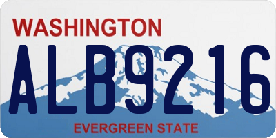 WA license plate ALB9216