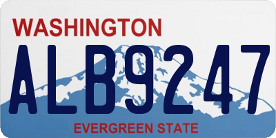 WA license plate ALB9247