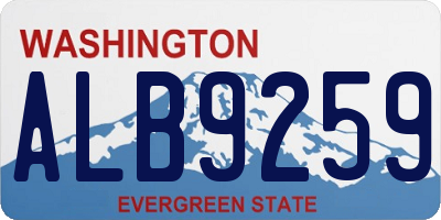 WA license plate ALB9259
