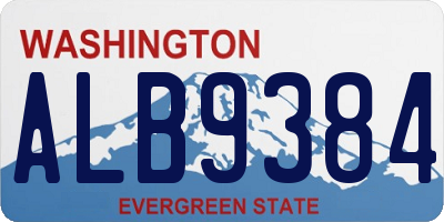 WA license plate ALB9384