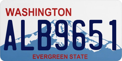 WA license plate ALB9651