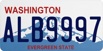 WA license plate ALB9997