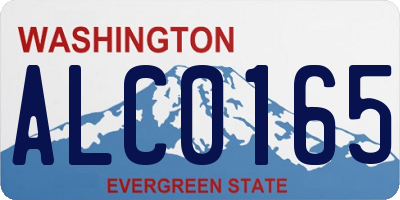 WA license plate ALC0165