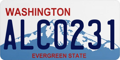 WA license plate ALC0231
