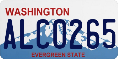 WA license plate ALC0265