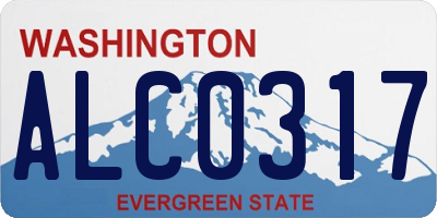 WA license plate ALC0317