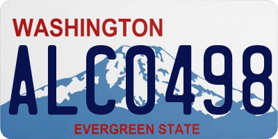 WA license plate ALC0498