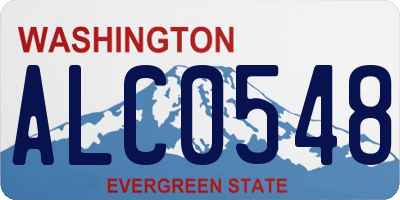 WA license plate ALC0548