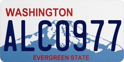 WA license plate ALC0977