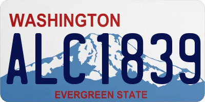 WA license plate ALC1839