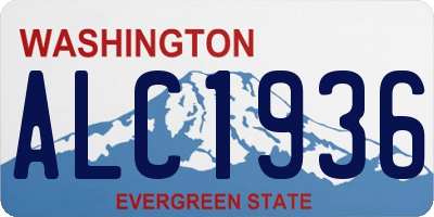 WA license plate ALC1936