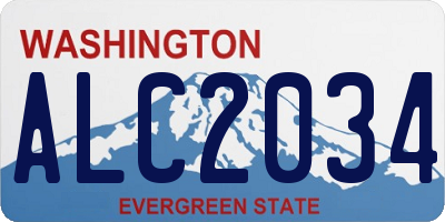 WA license plate ALC2034