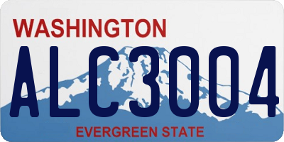 WA license plate ALC3004