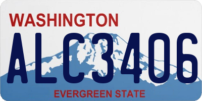 WA license plate ALC3406