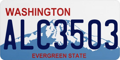 WA license plate ALC3503