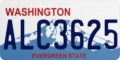 WA license plate ALC3625
