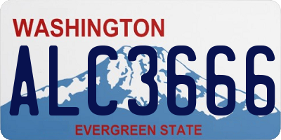 WA license plate ALC3666