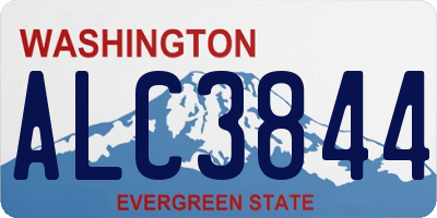 WA license plate ALC3844