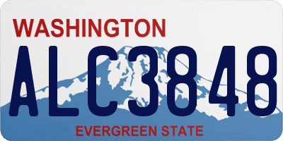 WA license plate ALC3848