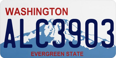 WA license plate ALC3903