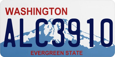 WA license plate ALC3910