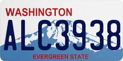 WA license plate ALC3938
