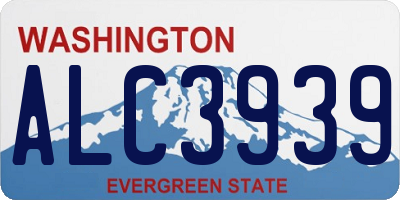 WA license plate ALC3939